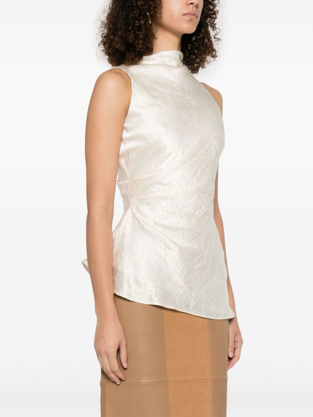 Alexander McQueen Asymmetric Satin Top Size Small